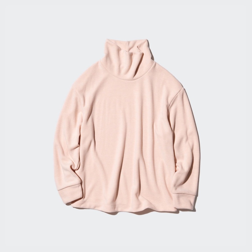 Soft Knitted Fleece Ribbed T-Shirt | High Neck | Long Sleeve